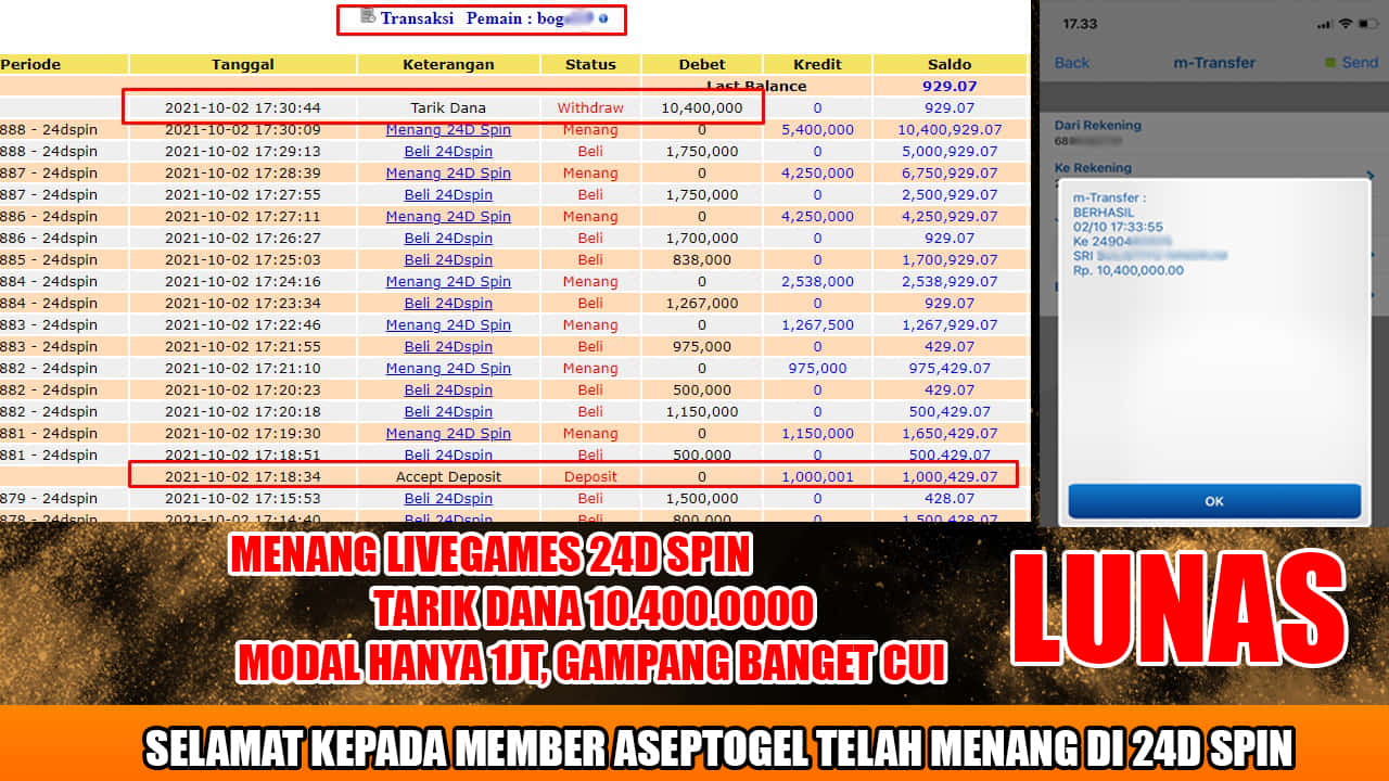 bukti pembayaran 24D spin aseptogel
