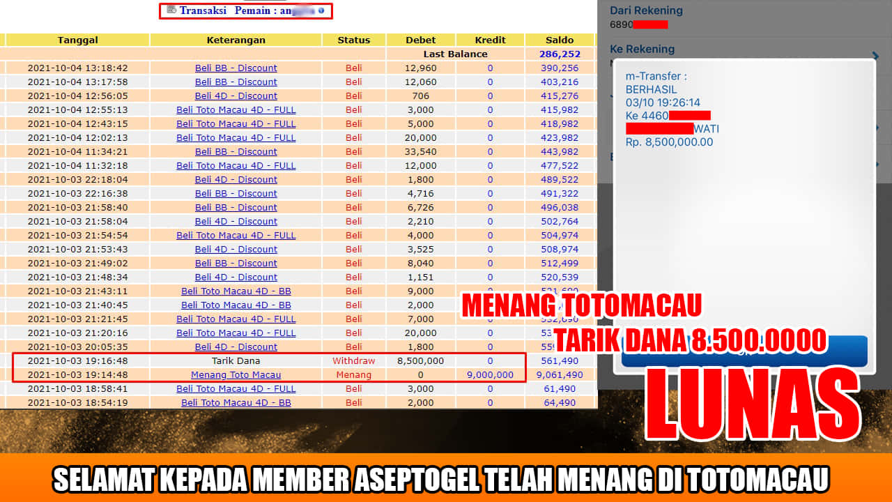 bukti pembayaran totomacau aseptogel